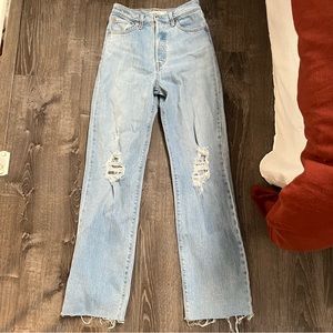 Levi’s Ribcage Straight Distressed High Rise Jean